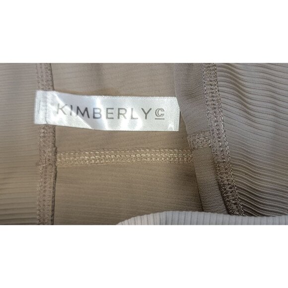 Kimberly C Shorts Ribbed High-Waisted Bike Tan/Taupe Womens S New - Picture 3 of 6